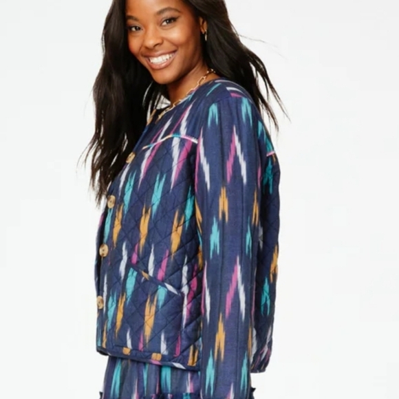 ROLLER RABBIT Ikat Holly Navy Multi Jacket NWT - Picture 2 of 5